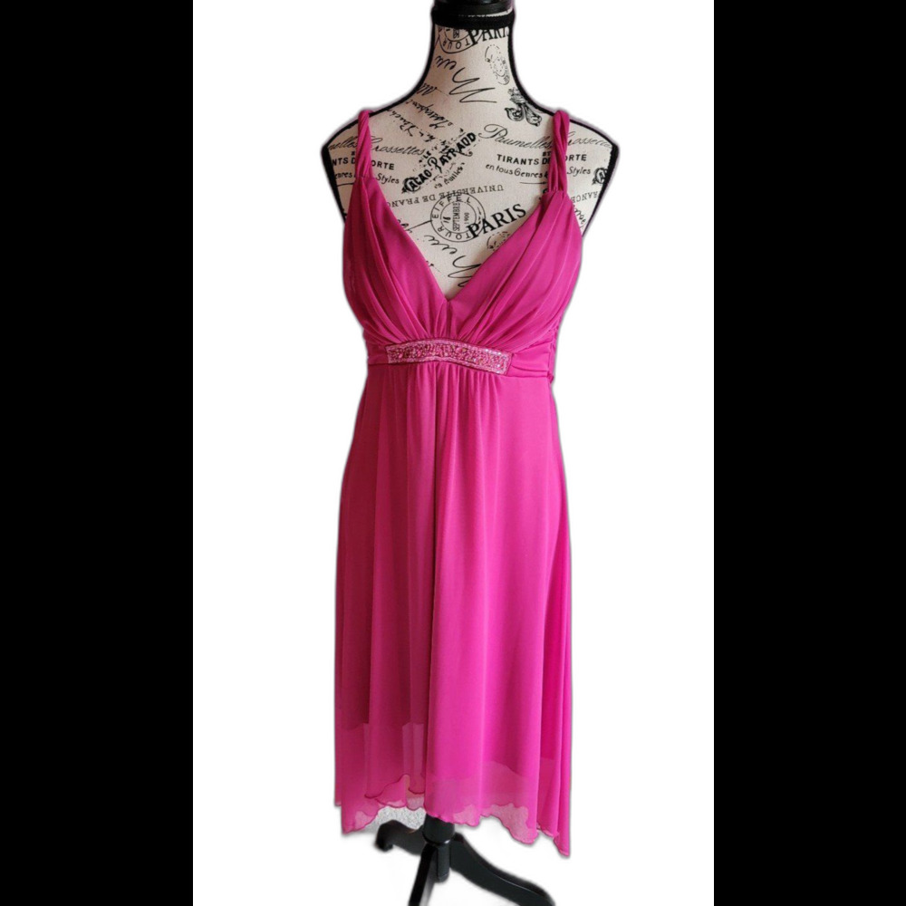 Speechles barbie hot pink Y2K babydoll embellished sleeveless dress Medium